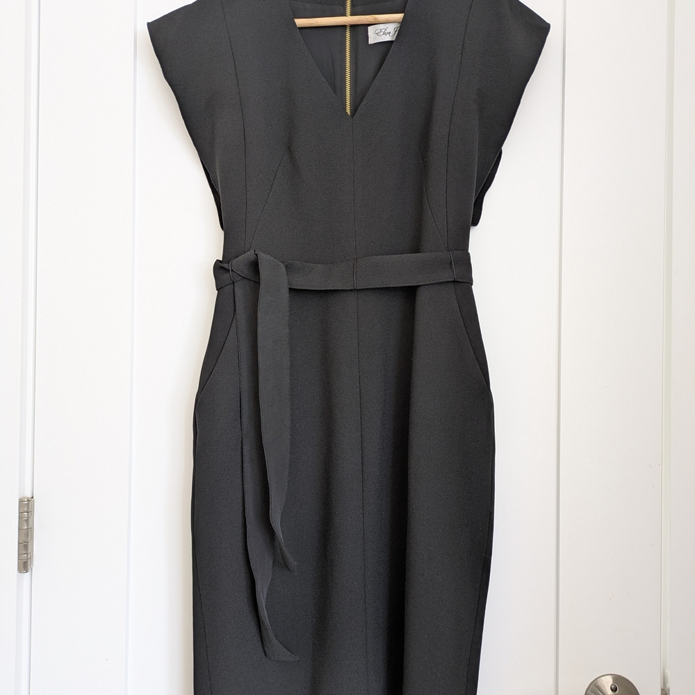Black Dress with Gold zipper and Belt